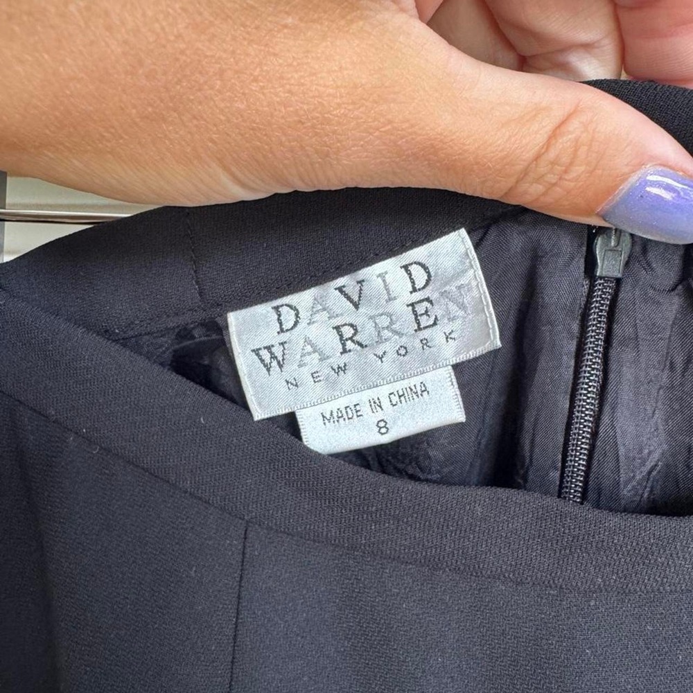 David Warren New York Black High-Waisted Midi Skirt Business Career - Picture 3 of 4